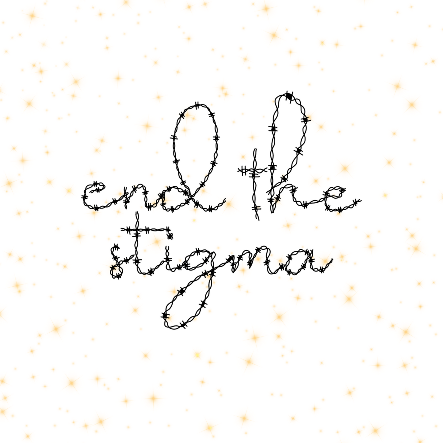 "end the stigma" Barbed Wire Card