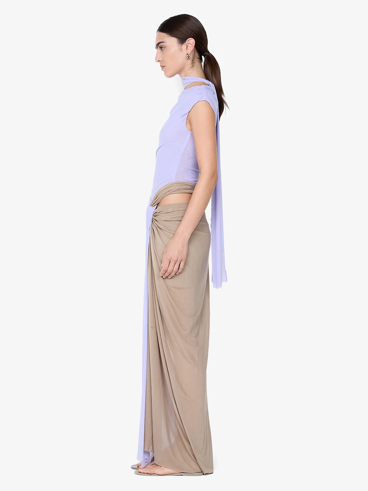 CONNI TWIST MAXI DRESS - WISTERIA/TAUPEE - Image 3