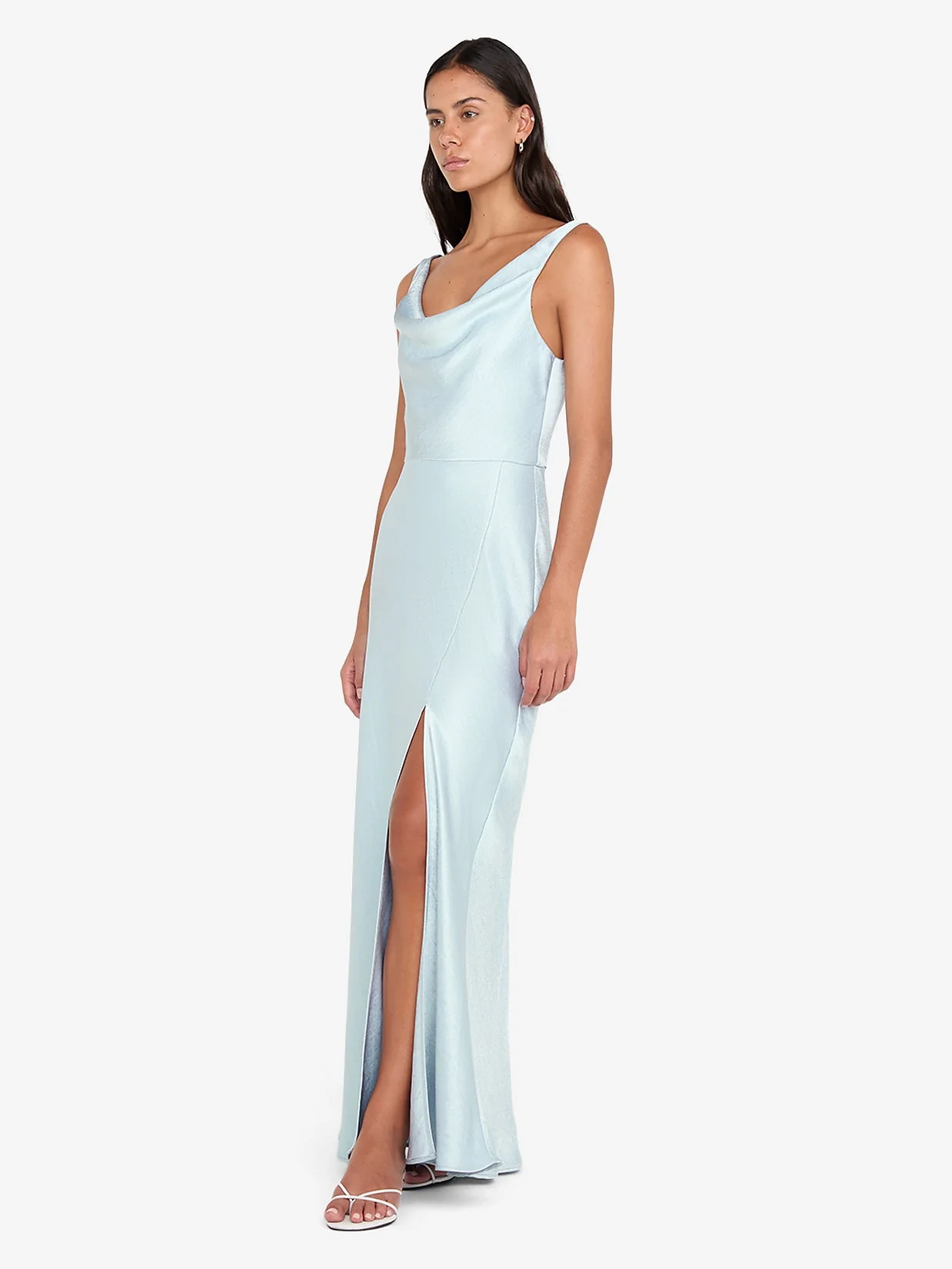 AUSTEN COWL NECK MAXI DRESS - ARCTIC BLUE - Image 2