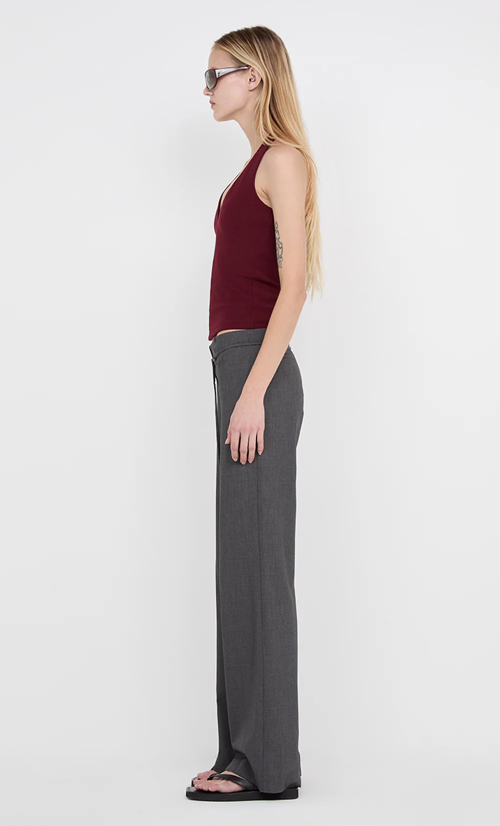 BLAKE BELTED PANT  - CHARCOAL - Image 5