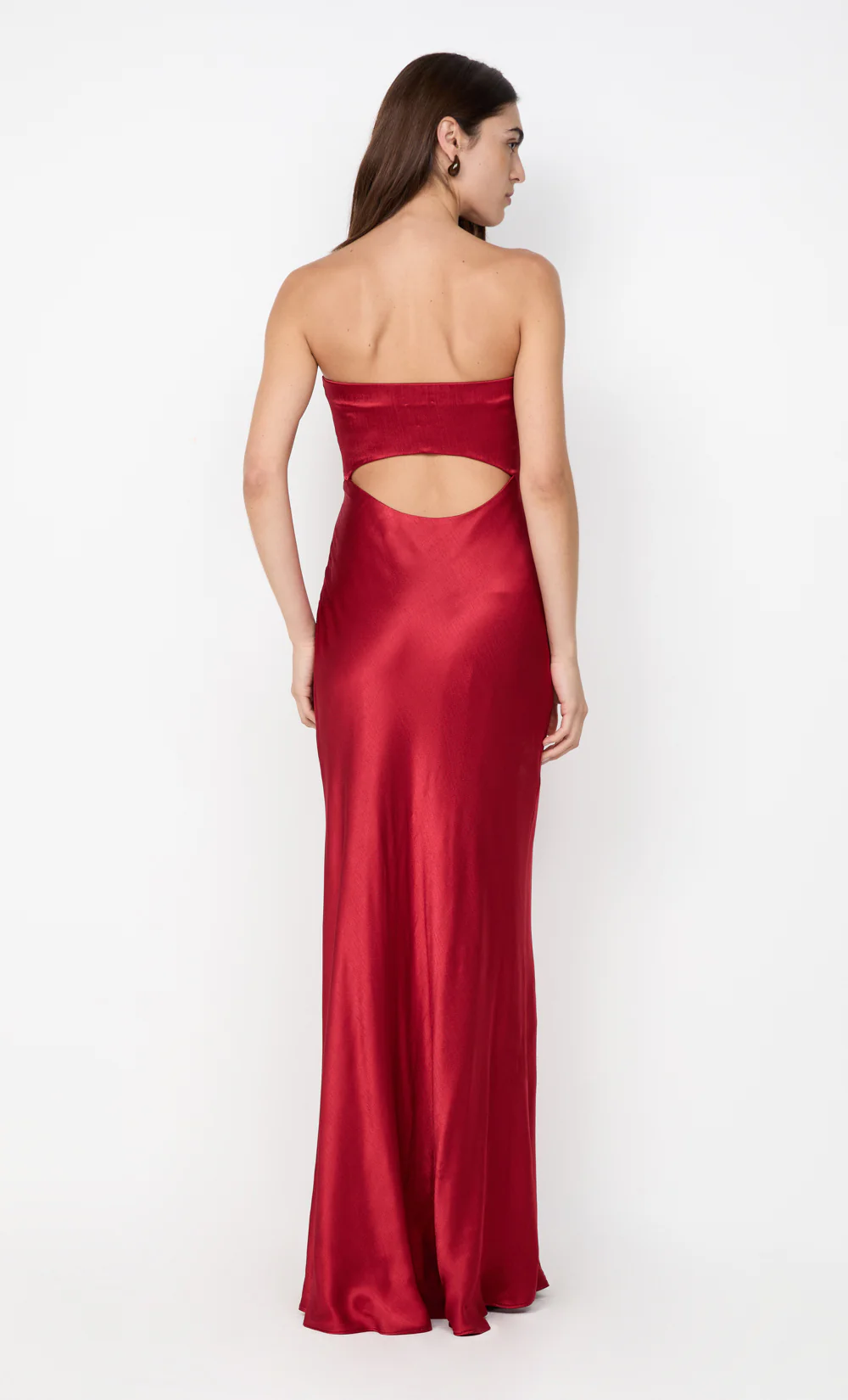 CINDER STRAPLESS MAXI DRESS - CHERRY - Image 5