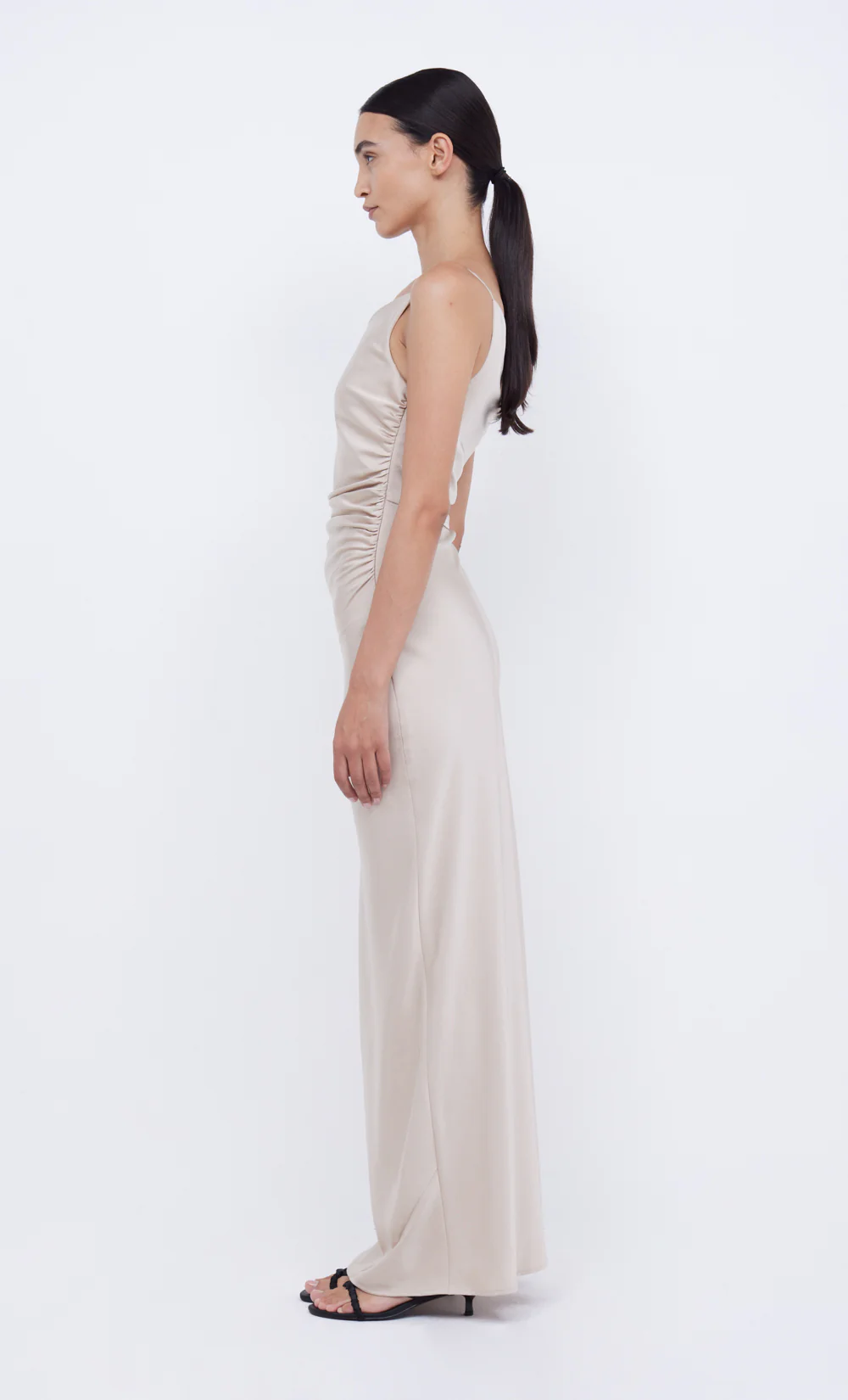 ETERNITY ASYM MAXI DRESS - SAND - Image 3