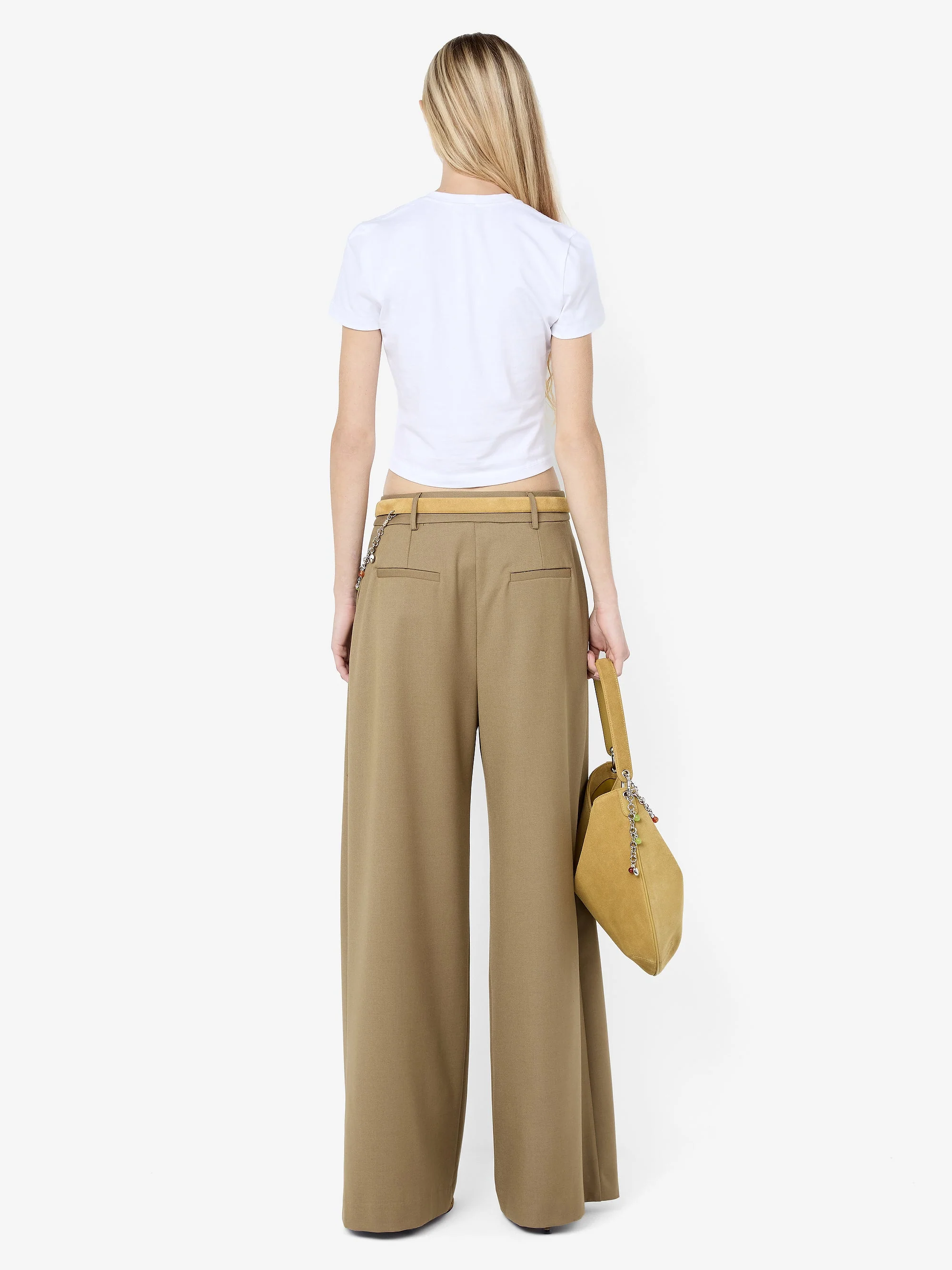FAYE WIDE LEG PANT - OLIVE - Image 4