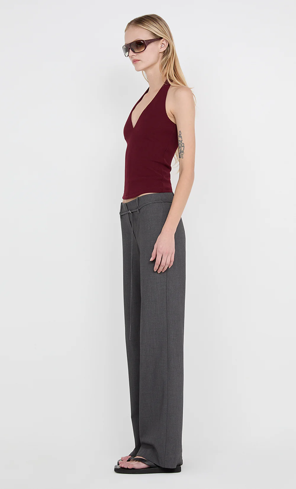 IONE HALTER TOP - PLUM - Image 2