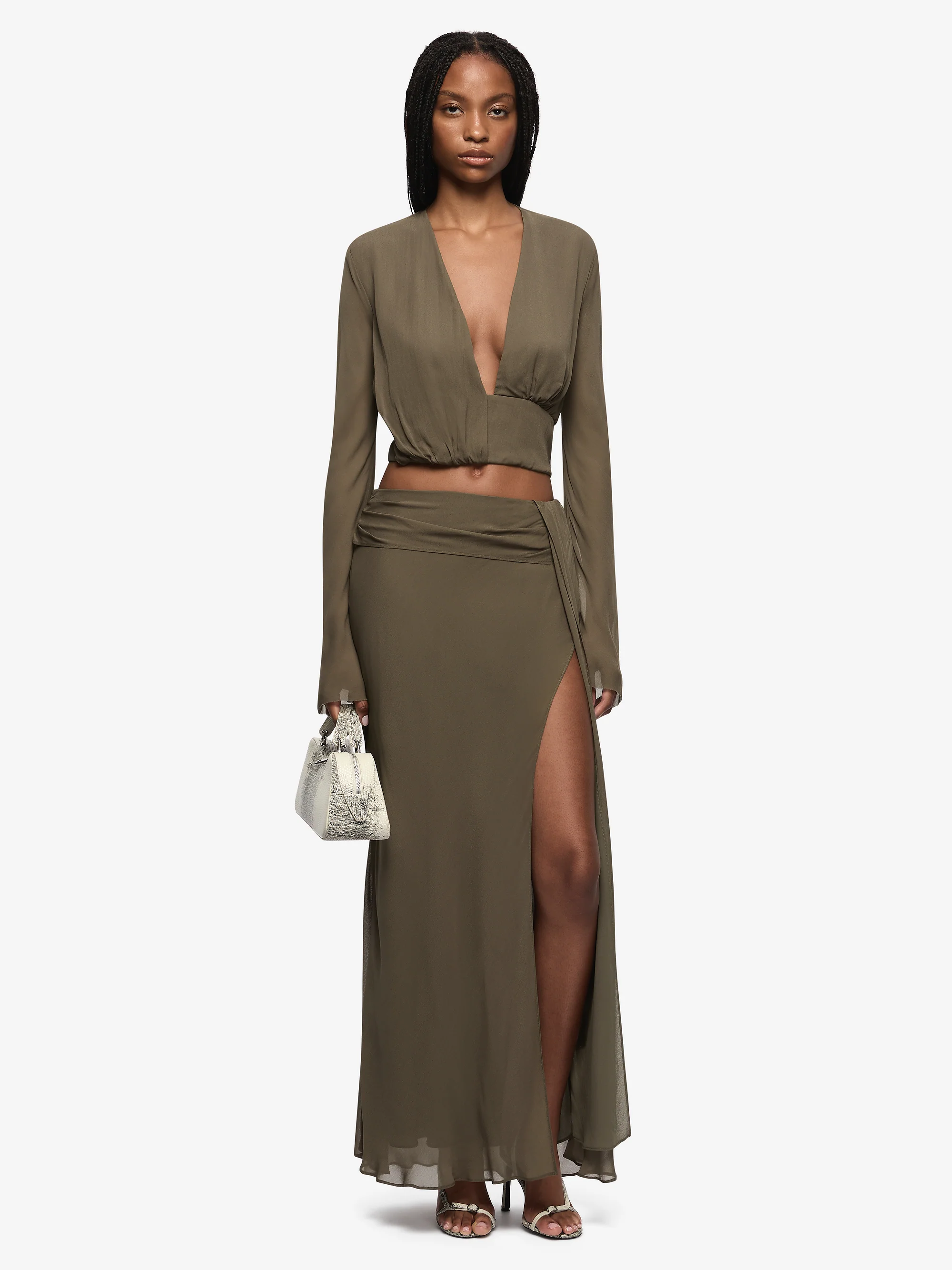 ISABELLA LONG SLEEVE TOP - TWIG - Image 2