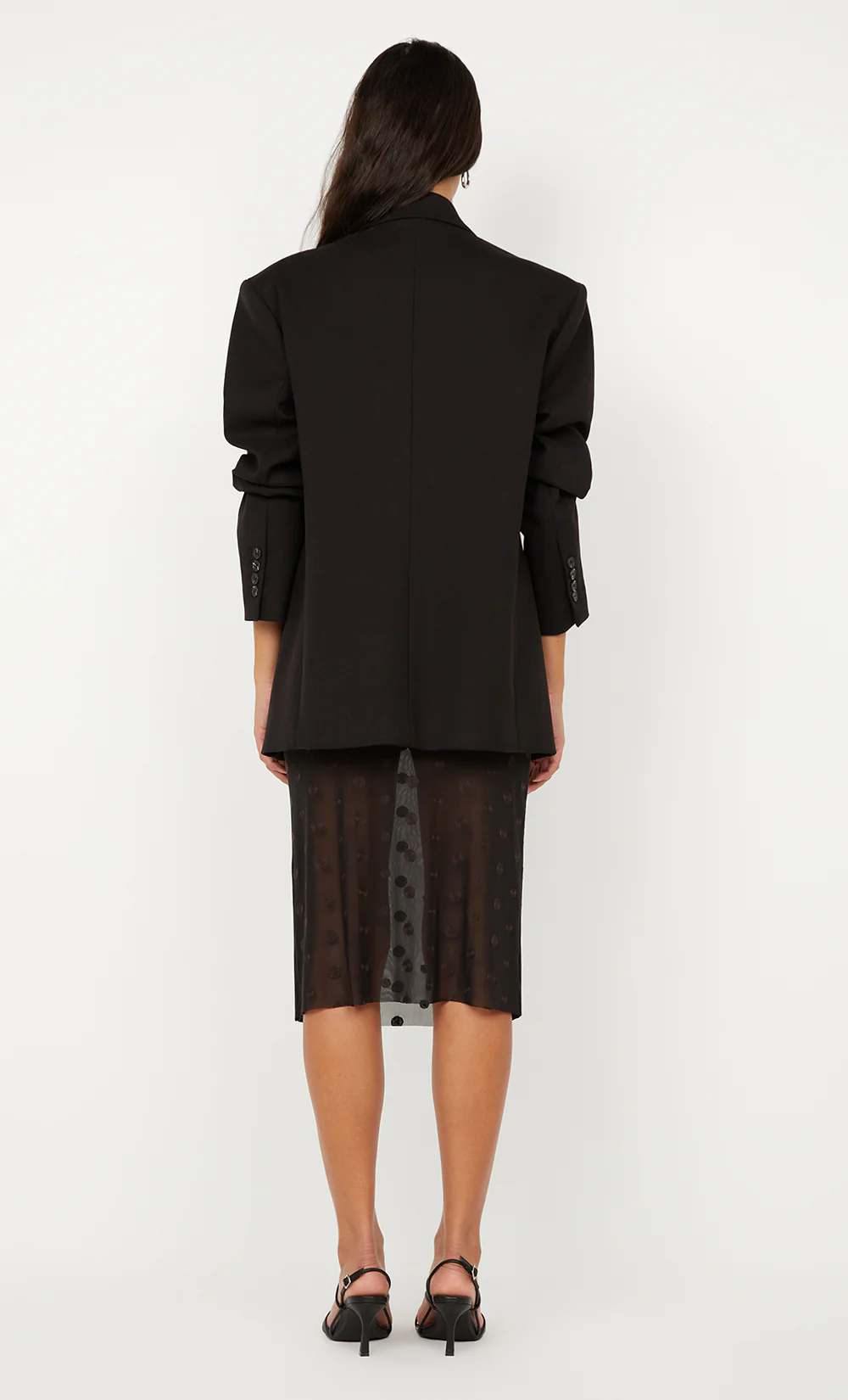 KARLA MIDI SKIRT - BLACK/CHOC SPOT - Image 8