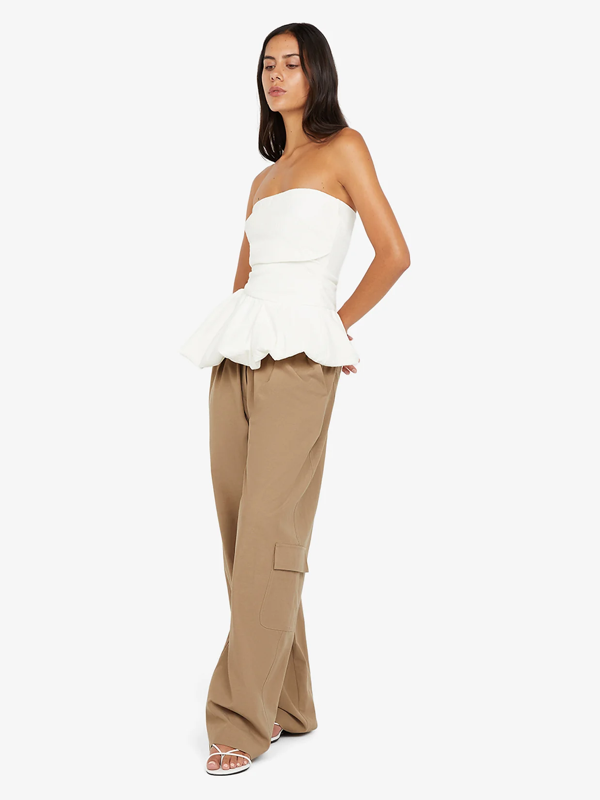ROWENA STRAPLESS TOP - WHITE - Image 2